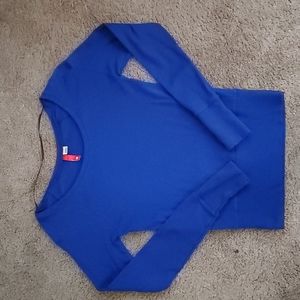 H&M Scoop Neck Sweater Slim Fit Blue